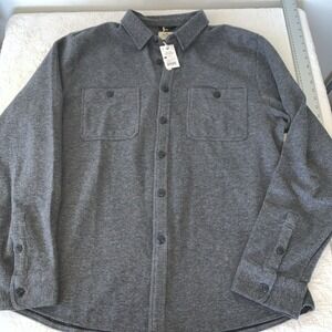 Marine Layer Shirt Mens 2XL XXL Gray Shacket Pacifica Stretch Twill Flannel